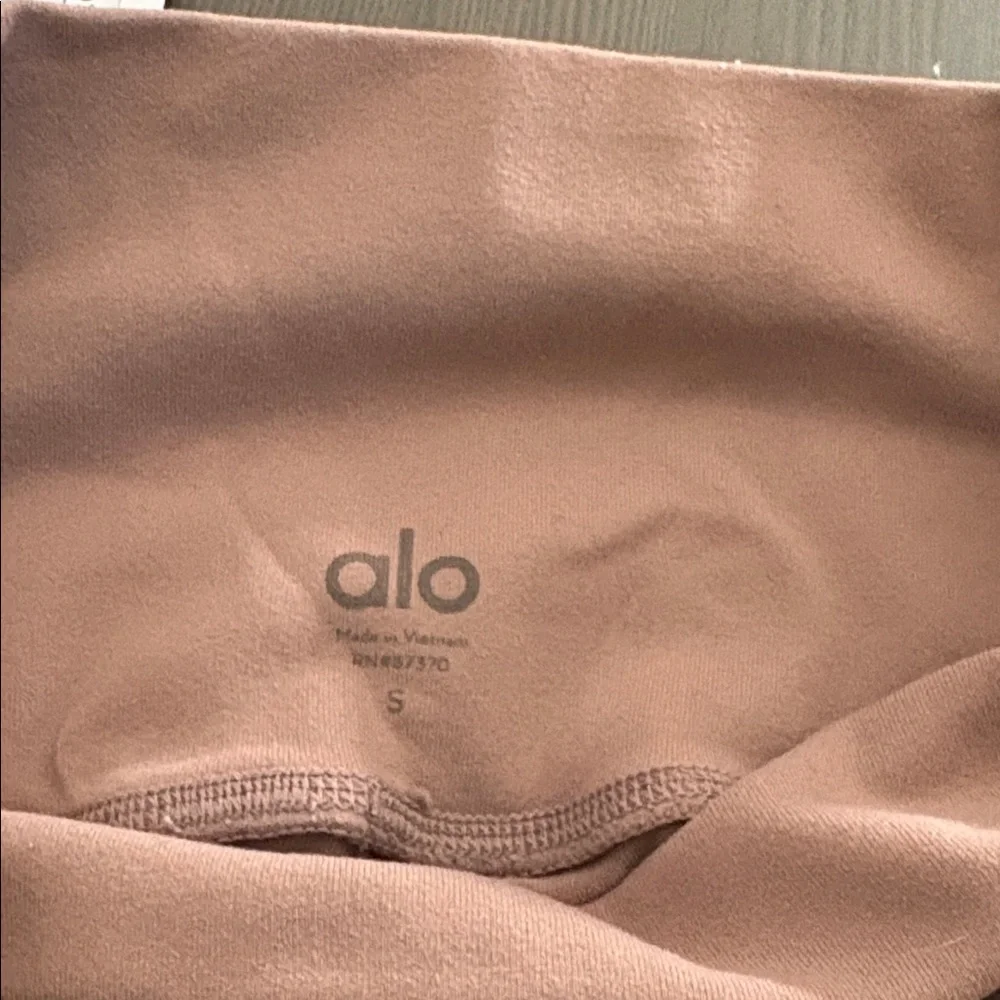 Alo Yoga High-Waist Moto Leggings Ribbed Mesh Paneling Mauve Size Small - Picture 10 of 11